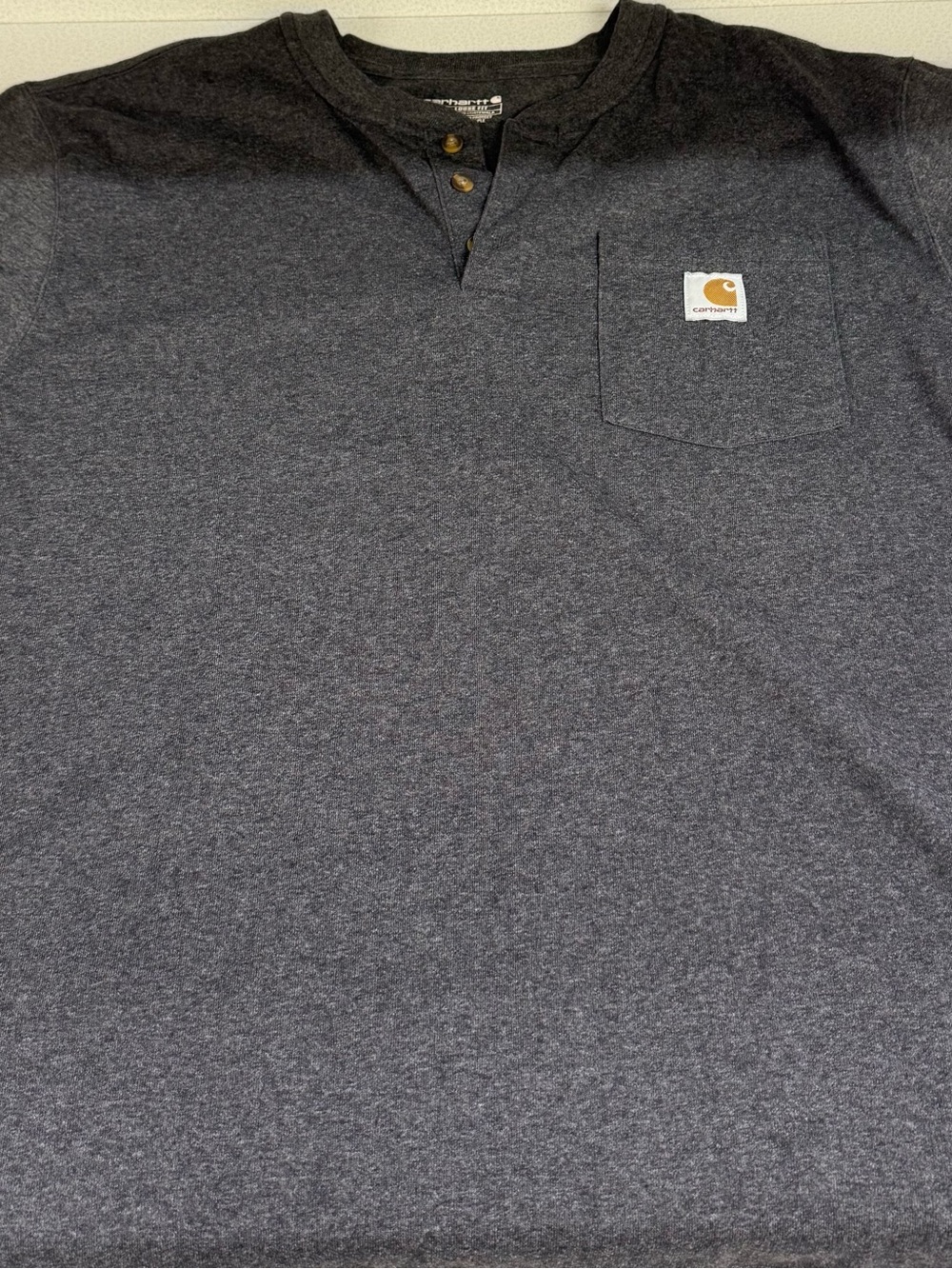 Carhartt Dark Gray Henley Pocket Short Sleeve Shirt
